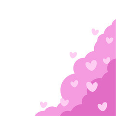 Corner Cloud Pink with Love element vector 