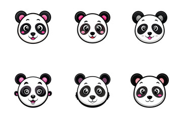 Panda face silhouette vector art