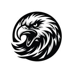 Obraz premium Vector egal face logo silhouette illustration on white background.