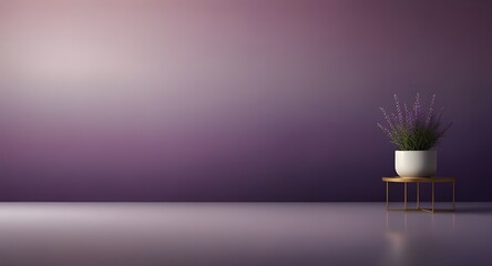 Beautiful gradient scene landscape with light purple, digital lavender color, horizontal wallpaper. Abstract studio room geometric
