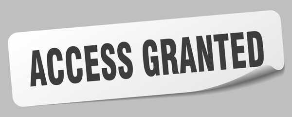 access granted sticker. access granted label