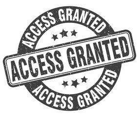 access granted stamp. access granted label. round grunge sign