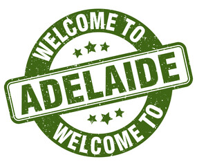 Welcome to Adelaide stamp. Adelaide round sign