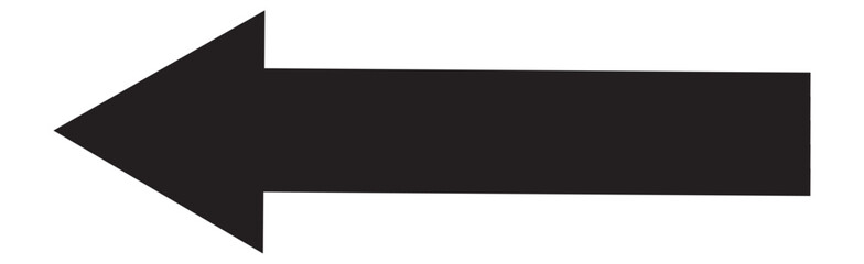 Horizontal long straight arrow signs. Black pointer, direction, position symbol and double arrow icon isolated on white background