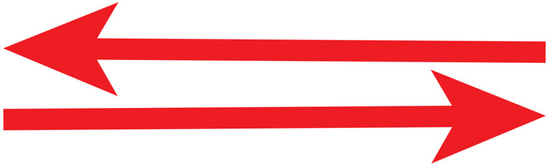 Straight long right vector arrow icon. Black large backwards or left pointing solid long arrow icon