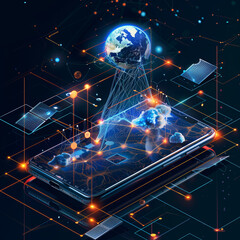 A Smartphone Connected to Advanced Satellite Communications