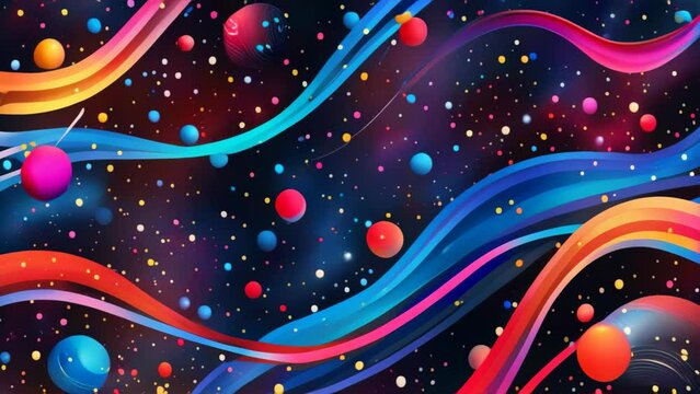 Abstract background with colorful lines and dots vector illustration space concept design.