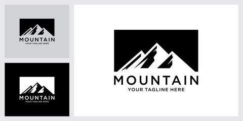 Vintage mountain vector logo design and illustration