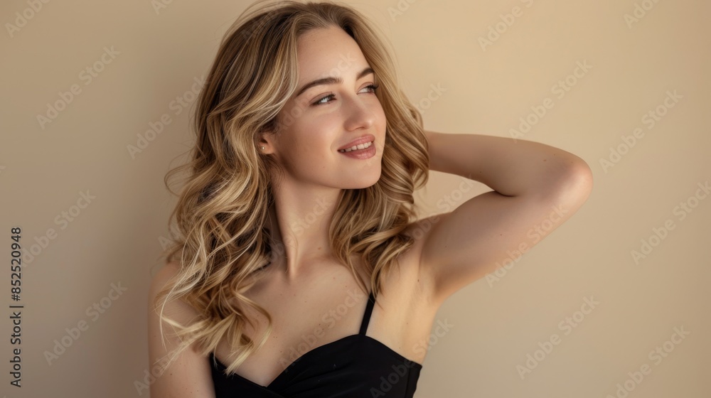 Canvas Prints the smiling blonde woman