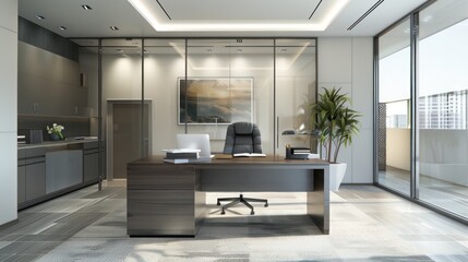 Interior photography of a luxury corporate corner office