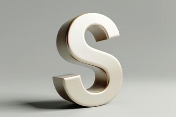 Naklejka premium 3D Metallic Letter S Alphabet Design