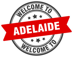 Welcome to Adelaide stamp. Adelaide round sign