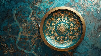 Fototapeta premium Ornate Islamic Ceramic Plate with Luxurious Detail
