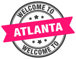 Fototapeta premium Welcome to Atlanta stamp. Atlanta round sign