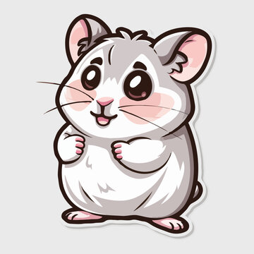 drawing hamster sticker vector illustration design