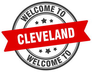 Welcome to Cleveland stamp. Cleveland round sign