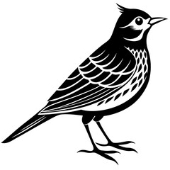 Lark Bird Silhouette Vector Art Illustration - Cute and Stylish Graphic Design.