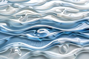 Fototapeta premium Blue and white abstract waves