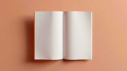 Clean 3D illustration of a blank A3 half-fold brochure, white template, perfect for showcasing designs in mock ups and presentations, with a professional finish