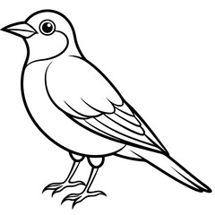 Hand Drawn Lark Bird Outline Illustration - Cute and Detailed Graphic Design.