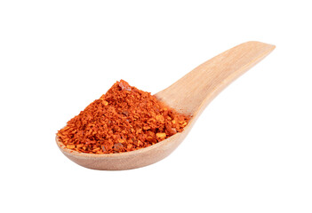 Cayenne pepper in spoon on transparent png