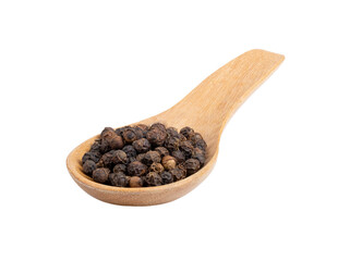 black pepper in spoon on transparent png