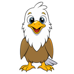 Cute eagle bird cartoon vector illustration