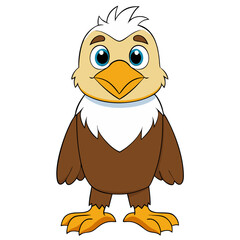 Cute eagle bird cartoon vector illustration