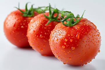 Fresh Red Tomatoes with Water Droplets