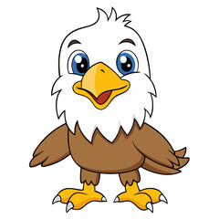 Cute eagle bird cartoon vector illustration