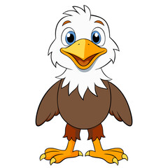 Cute eagle bird cartoon vector illustration