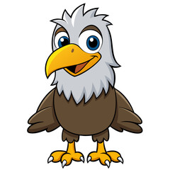Cute eagle bird cartoon vector illustration