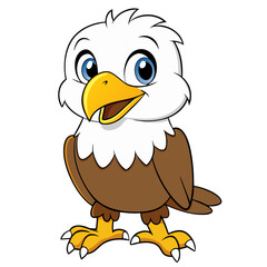 Cute eagle bird cartoon vector illustration