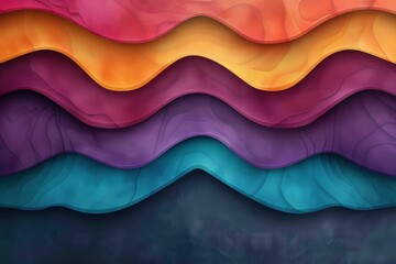 Vibrant abstract paper art waves