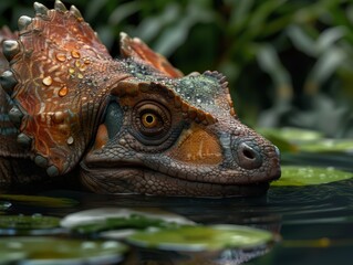 Fototapeta premium Close-up of a colorful chameleon in the wild