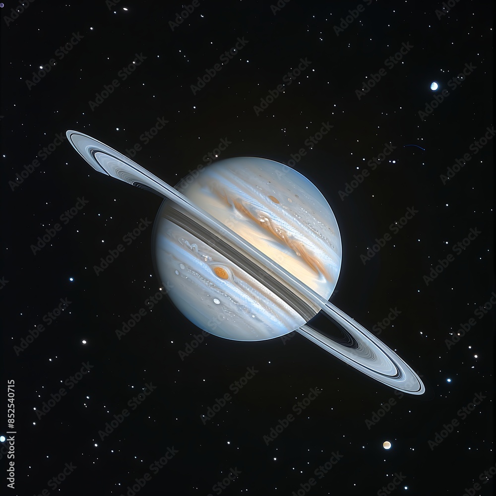 Wall mural a planet saturn with rings around it