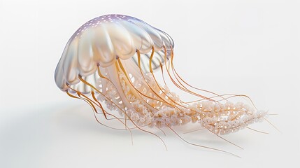 A jellyfish with soft color gradients is isolated