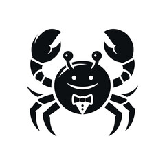 Mr Crab silhouette. Logos. Crab isolated on white background. crab illustration logo