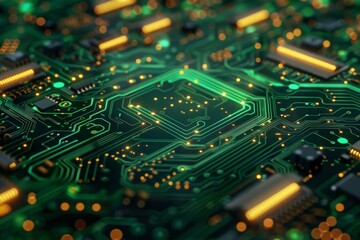 Obraz premium High-Tech Circuit Board Closeup