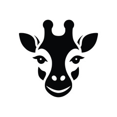 Silhouette of a Giraffe head face logo icon symbol vector illustration