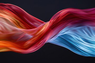 Obraz premium Vibrant abstract fabric waves