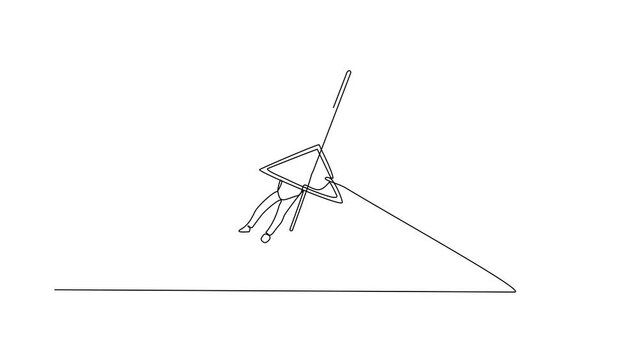 Animated self drawing of paragliding sport video design illustration. Paragliding, an exhilarating dance with the wind and sky. Paragliding is both art and adventure. Sports design in simple linear.