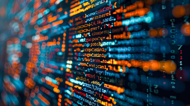 Abstract background of generic computer code. Data and technology concept.