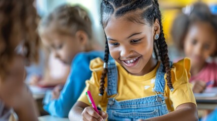 The Girl Writing in Class