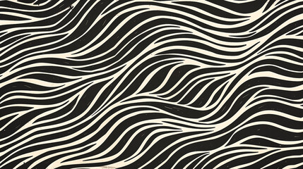Fototapeta premium Abstract wavy black and white pattern background.
