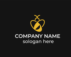 Creative Bee icon logo design vector template