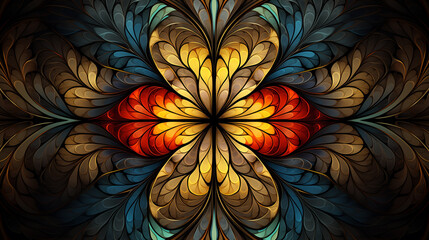 Abstract stained glass texture background , the colored elements arranged in rainbow spectrum.