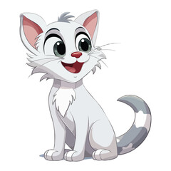 Vector illustration of cute happy cat