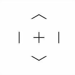 Simple vector icon for target shooting with hexagon concept.