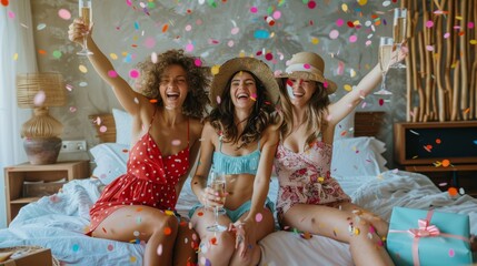 Fototapeta premium The joyful friends celebration